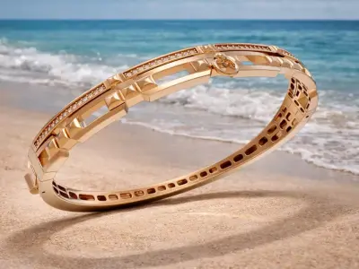 Architectural Hinged Bangle Bracelet 3D print model