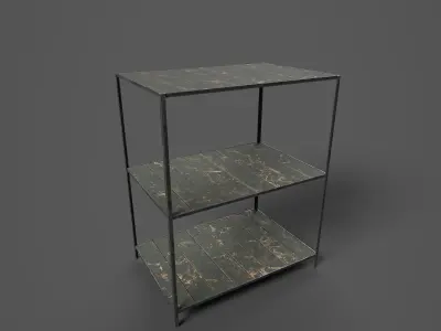 Lockers wooden shelf Free low-poly 3D model