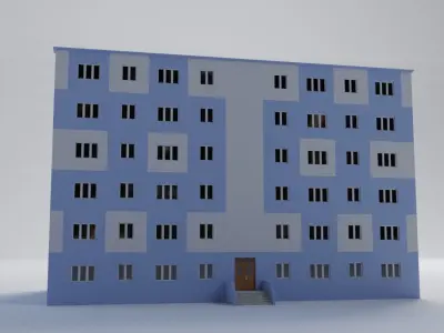 Apartment building 3D model 15