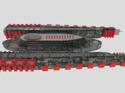 Es-1000 Spaceship  Low-poly 3D model