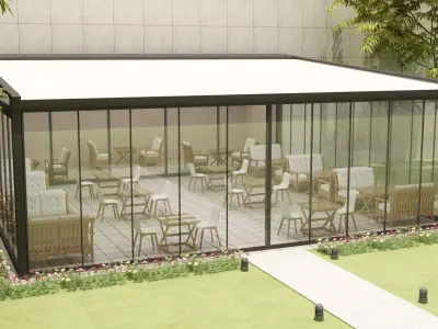 awning and sliding 3D model