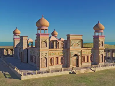 old and ancient Arab palace Low-poly 3D model