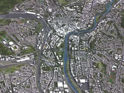 Saarbrucken - 3D City Model Low-poly 3D model