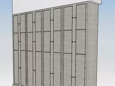 cupboard locker with four doors Free 3D model