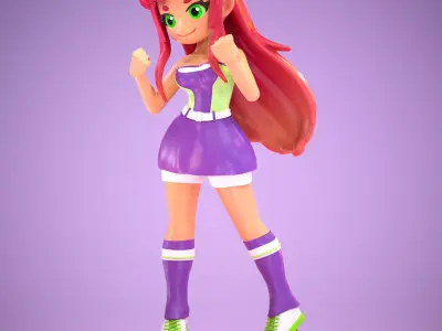 Starfire - Cute Sporty Outfit - Teen Titans 3D print model