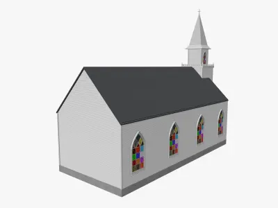 Church Low-poly 3D model