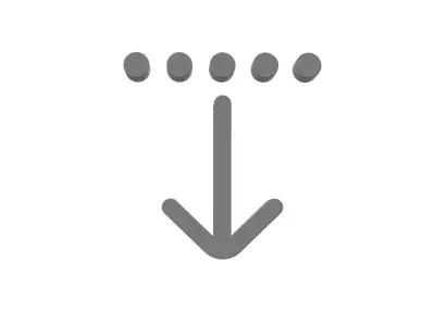 3d arrow down from dotted line Low-poly 3D model