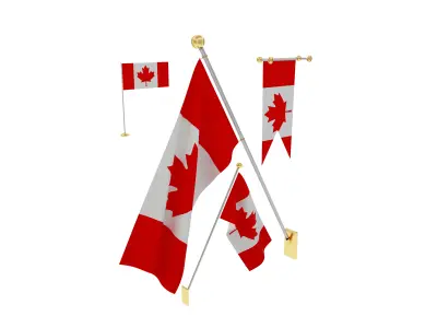 Flags of CANADA 3D model