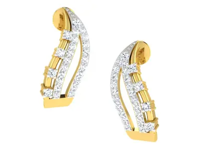 Daimond Earrings 3DM STL OBJ FBX Render Details 3D print model purchase