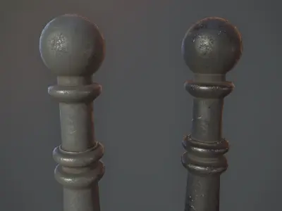 Barrier Bollard Pack 1 v2 Five Color Options Low-poly 3D model