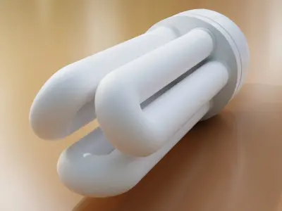 CFL bulb with 3 tubes 3D model