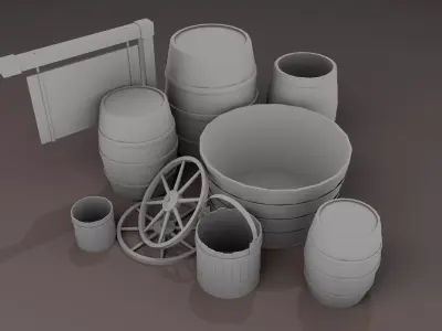 Medieval Back Low-poly 3D model