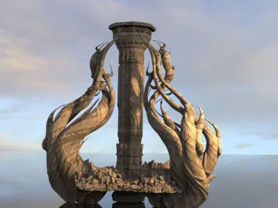 Giant Persian stone rocks 3D model