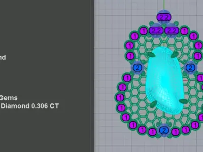 Exquisite Honeycomb Design Jade Pendant 3D print model