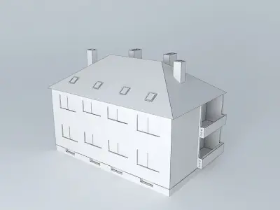 Small Slanted Roof Building Low-poly 3D model