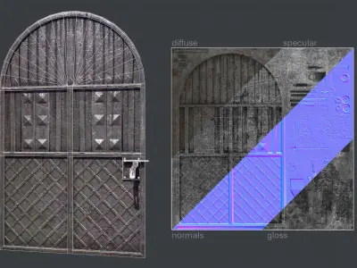 Metal Gate Low-poly 3D model