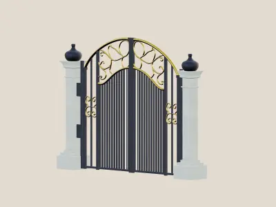 Vintage Iron Gate 3D Download 3D print model