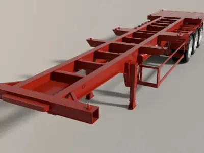 Fudeng Trailer Container  Low-poly 3D model