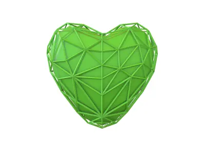 Stylish Heart V4 006 Low-poly 3D model