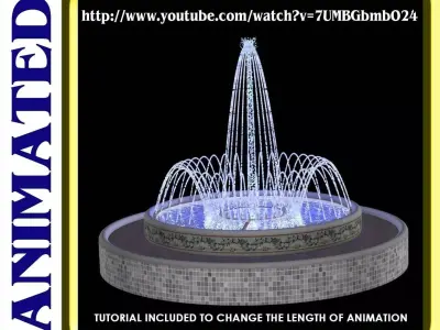 Animated Spray Ring Fountain 3D model