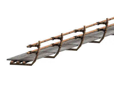 Sci-fi handrail railing footbridge 3D model