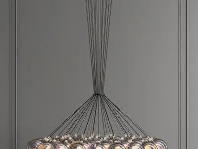 ESLICCE pendant light with glass balls hanging from ceiling 3D model