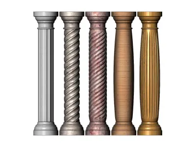 Miniature model making columns 3D print model