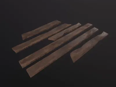 Wooden planks 3D Model Low-poly 3D model