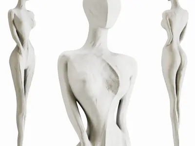 Abstract sculpture of a woman 3D model