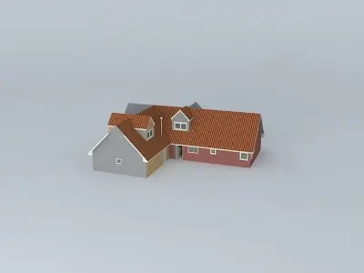 Small Brick and Stone House Free 3D model
