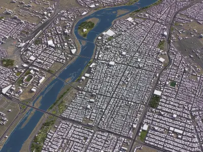 Ahvaz - 3D City Model Low-poly 3D model