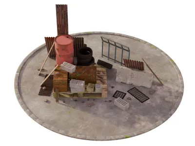 Urban Trash Pack Low-poly 3D model