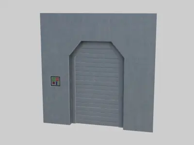 Sci-Fi building elements Low-poly 3D model