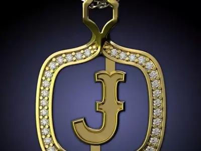 J Letter pendant  3D print model