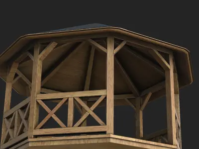  Garden Gazebo Low-poly 3D model