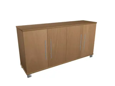 Cabinet wooden sideboard with two doors 3D model