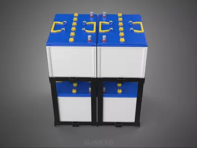 STACK TRAY RACK BRACKET HOLDER MOUNT ACCU BATTERY ACCUMULATOR DC 3D model