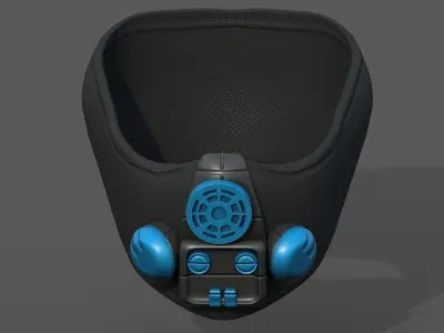 Gas mask respirator scifi futuristic 3d model  Low-poly 3D model 8