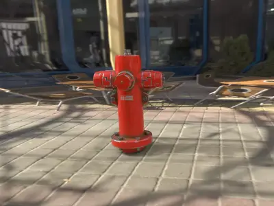 Game-Ready Fire Hydrant Low-poly 3D model