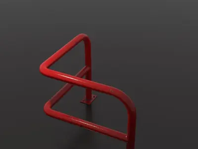 Steel barrier Low-poly 3D model