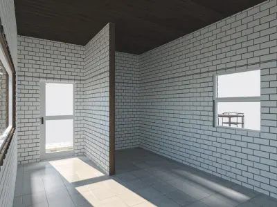 Small cafe Low-poly 3D model