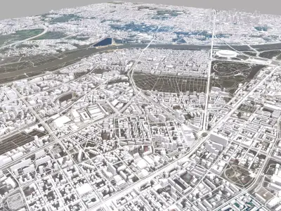 Cityscape Warsaw Poland 3D model
