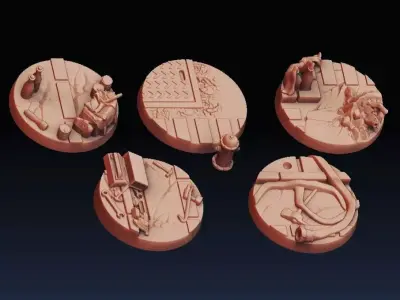 Set of street bases 2 3D print model