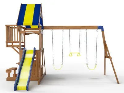 Peninsula Wooden Swing Set 3D model