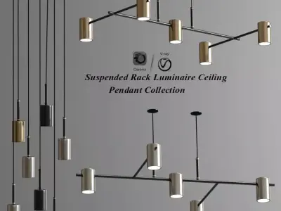 Suspended Rack Luminaire Ceiling Pendant 3D model