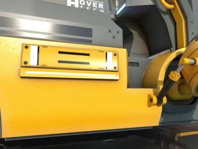 Scifi HoverForklift Low-poly 3D model