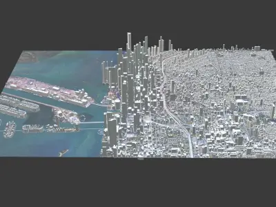 Miami City Low-poly 3D model