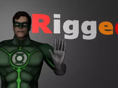 Green Lantern Injustice God Among Us Rigged Low-poly 3D model