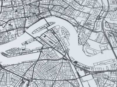 Rotterdam Road Network and Streets 3D model