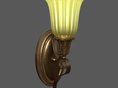 PBR Antique Wall Light Low-poly 3D model